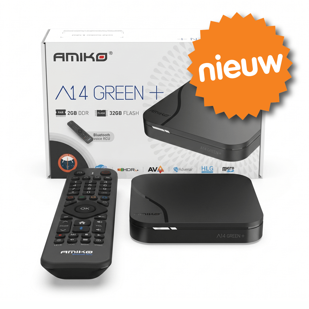 Amiko A14 Green+ Plus 4K Android IPTV Box
