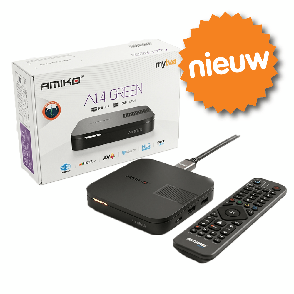 Amiko A14 Green Android 14 IPTV Box