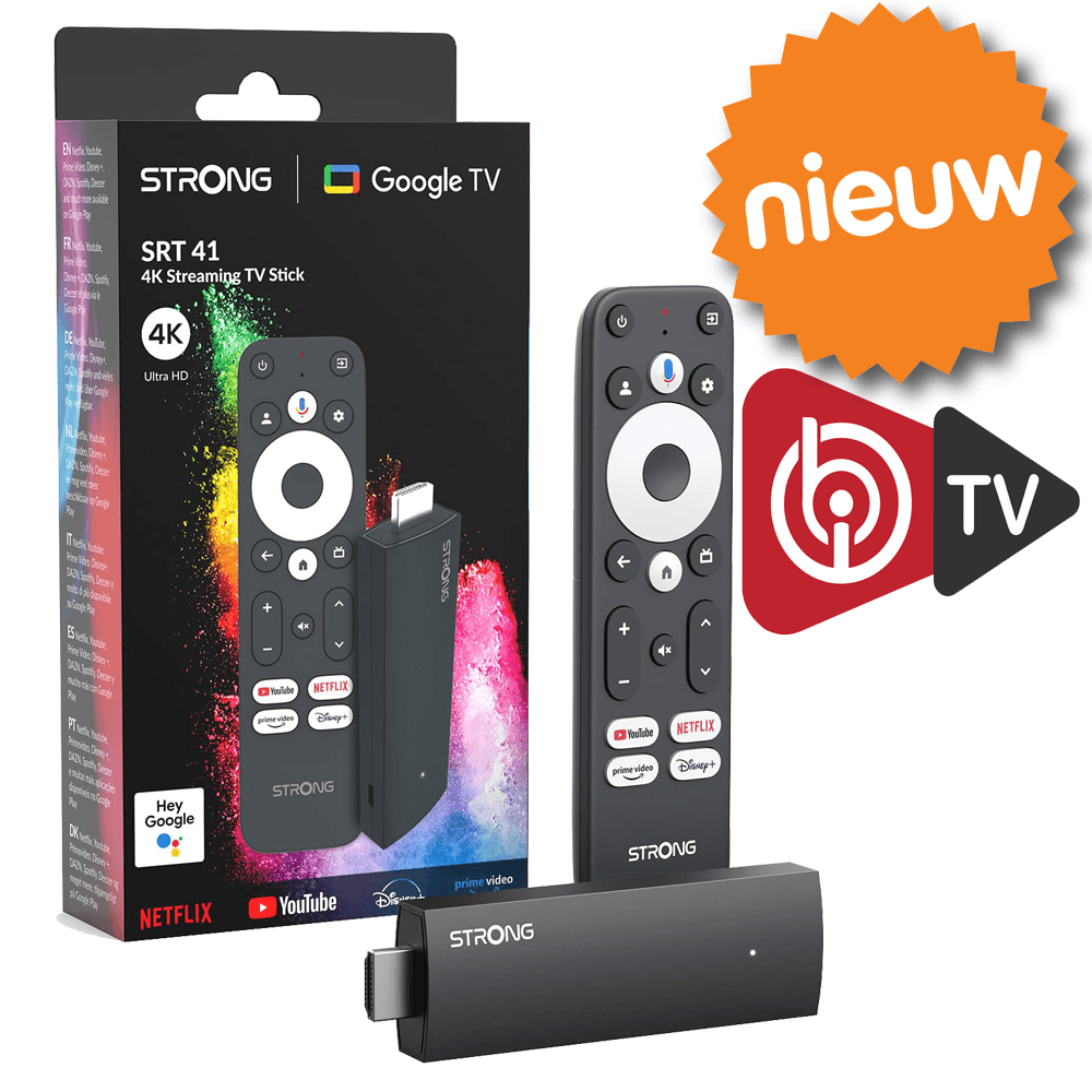 STRONG SRT41 4K Google TV Stick | IBO Player Edition IPTV Pakket