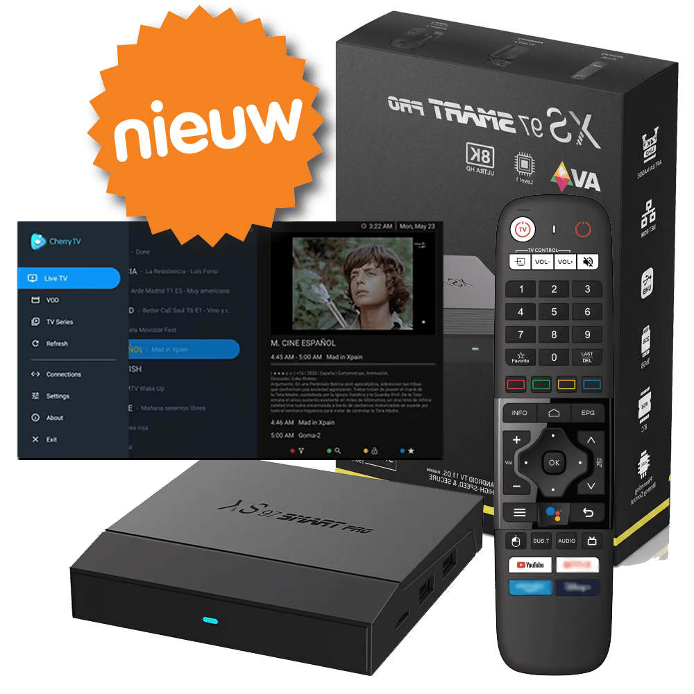XS97 SMART PRO 4K Android TV-box - 4K Ultra HD-beeldkwaliteit Android 11 S905X4 Quad-Core IPTV Pakket